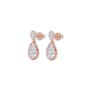 Infinite 9K Rose Gold Lab Grown Diamond <b>Earrings</b> 2.34 CTW Pear Cut VVS Clarity <b>Fine</b> Jewelry For Women Bridal Wear Triumph - Product Image 5