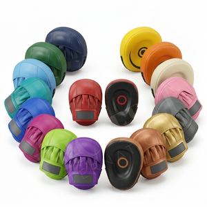 Guantes de Boxeo Personalizados de Color Liso, Almohadillas Curvas para Entrenamiento de Artes Marciales, Fitness, de Cuero PU Duradero - Product Image 1