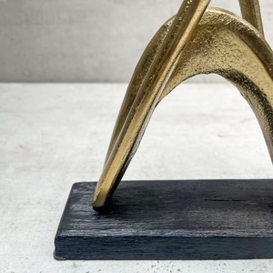 Abstract Aluminum Sculpture Modern Artistic Tabletop Decor Handmade Geometric Design Eco-Friendly Durable Jaffs Exports for - Product Image 2