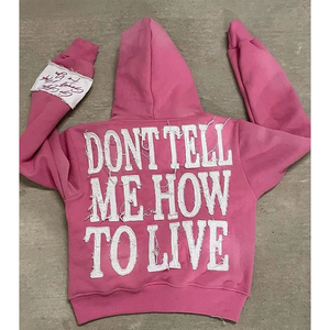 Sudadera con Capucha Unisex Oversize de Algodón y Felpa con Parche de Letras Desgastadas y Gráfico Go Getter, Estilo Streetwear - Product Image 6