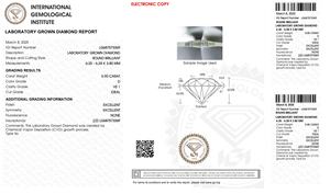 Diamante Cultivado en Laboratorio Ilois de 0.90CT, Corte Brillante Redondo, Color D, Claridad VS1, Tipo CVD IIa, Certificado IGI para Joyería - Product Image 5