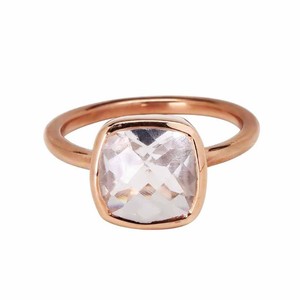 15 MM Cushion Faceted Gemstone Women <b>Ring</b> - Wholesale Gold Plated <b>Rings</b> - Handmade Bulk Price <b>Ring</b> - Product Image 2