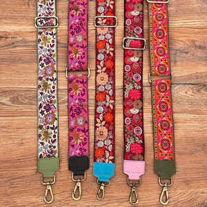 Nouveau daim cuir Banjara sac sangle brodé bandoulière sac à main sangle Floral Boho remplacement guitare sangles réglables pour les femmes - Product Image 4