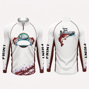 Maillot de pêche unisexe à manches longues, respirant, séchage rapide, UPF 50, en polyester, avec fermeture éclair, 240g, personnalisable - Product Image 5