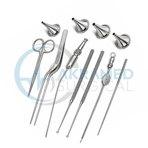 Juego de Instrumentos de Miringotomía con Certificación CE, 11 Piezas, Instrumentos Quirúrgicos de Acero Inoxidable Reutilizables para Cirugía de Oído, Kit de Instrumentos Quirúrgicos ORL - Product Image 1