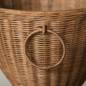 Vase décoratif en rotin, couvercle de pot de fleurs en osier naturel, support rond décoratif pour plantes, pour décoration intérieure et extérieure - Product Image 3