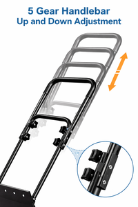 Pala quitanieves con ruedas de 40 pulgadas, cuchilla de acero de 17 pulgadas, mango ajustable, pala de nieve de alta resistencia para entradas de vehículos y aceras ODGWT0019 - Product Image 3