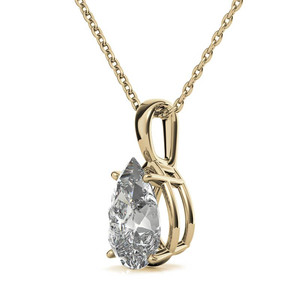 Colgante de oro macizo de 18k con diamante cultivado en laboratorio en forma de pera, certificado por IGI, con engaste de 4 puntas tipo cesta, colgante solitario de pera para mujer. - Product Image 2