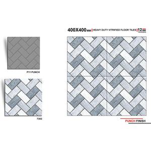 กระเบื้องปูพื้นดิจิตอลพอร์ซเลนสำหรับภายนอกอาคาร ขนาด 400x400 มม. (40x40 ซม.) สำหรับลานจอดรถ ทนทาน ขนาด 16x16 นิ้ว สำหรับโรงรถ ดีไซน์ทันสมัย กันน้ำ สำหรับห้องน้ำ - Product Image 6