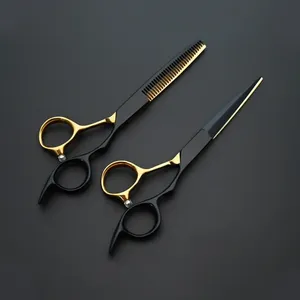 Ciseaux de coiffure pour démêler les cheveux, lame droite, manche en plastique, ensemble d'outils de coupe de cheveux, certifié CE pour salon - Product Image 1