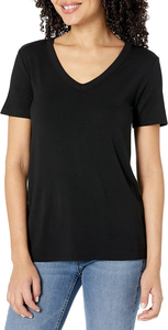 T-shirts en coton pour femmes de haute qualité, écologiques, couleur unie, col en V, décoration boutonnée, respirants, séchage rapide, été, manches courtes - Product Image 5