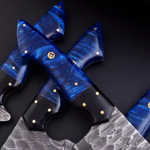 High Quality PRESTIGE BLADES Professional 5-Piece Damascus Steel Chef <b>Knife</b> <b>Set</b> Ambidextrous Handles Razor <b>Sharp</b> Custom Logo - Product Image 1