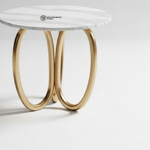 Wholesale Custom Hexagonal Pattern Gold Metal <b>Stool</b> – Premium Marble Top Side Table – Durable Decorative Furniture - Product Image 4