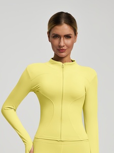 Breathable Slim Fit Workout Gym Fitness Jackets Yoga <b>Crop</b> Tops Ladies Running <b>Zip</b> <b>up</b> Sport Women Jackets - Product Image 1