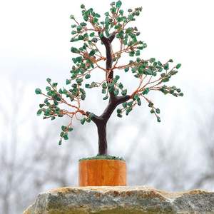 Árbol de Piedras Preciosas de Aventurina Verde, Árbol de Energía de Cristal Curativo Hecho a Mano para Decoración del Hogar y la Oficina de Aameena Agate - Product Image 5
