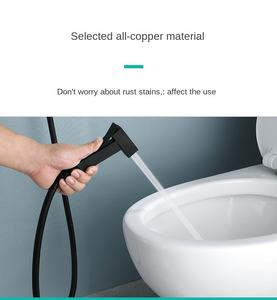 <span class=keywords><strong>Kit</strong></span> <span class=keywords><strong>de</strong></span> pulvérisation bidet chaud/froid noir mat avec mitigeur en laiton, ensemble shattaf portable en acier inoxydable haute pression pour toilettes - Product Image 5