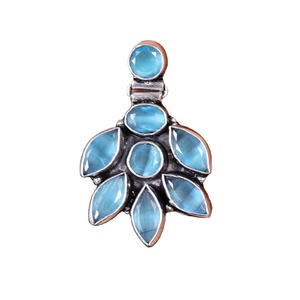 Pendientes de Plata Oxidada con Baño de Latón y Ónix, Estilo Bohemio, Venta al por Mayor, Joyería Hecha a Mano para Mujer, Rajasthan - Product Image 1