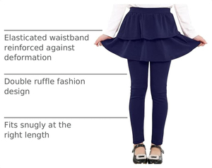 Vêtements pour enfants, pantalon d'uniforme scolaire, logo personnalisé, leggings rouges en tricot pour filles avec jupes tutu - Product Image 4