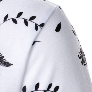 Polo pour homme à imprimé floral blanc, décontracté, tissé, avec boutons - Product Image 3