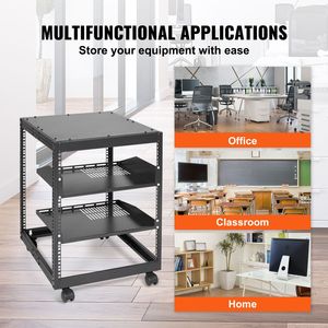 Armadio Rack AV a 4 Posti Regolabile in Profondità 23-40, Montaggio a Parete o Autoportante, 12U Open Frame per Server e Reti - Product Image 5