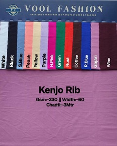 Tela de Punto Acanalado de Alta Elasticidad, 230GSM, 60 Pulgadas de Ancho, Textil Flexible con Spandex para Vestidos Ajustados, Puños de Camisetas y Cuellos - Product Image 3