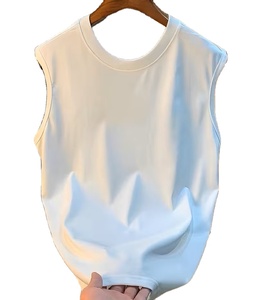 เสื้อยืดแขนกุดผ้าโพลีเอสเตอร์/คอตตอนสำหรับผู้ชาย สวมใส่สบาย ระบายอากาศได้ดี เหมาะสำหรับเล่นกีฬา ปักลาย สำหรับวิ่ง ฟิตเนส ออกกำลังกาย แห้งเร็ว - Product Image 1