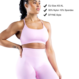 Soutien-gorge de sport sans couture à bretelles, taille EU 7 FC, avec logo personnalisé, pour femmes, vêtements de sport, soutien élevé, haut de sport, fitness - Product Image 1