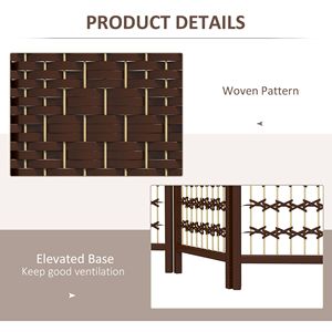 Brown Wave 3-Panel Lightweight Paper <b>Folding</b> Privacy <b>Screen</b> Traditional Style Room Divider for Home Office - Product Image 6