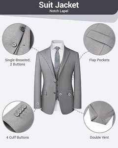 Traje de boda color gris para hombre - Product Image 2