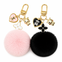 Nouveau style tendance : Porte-clés pendentif en métal en forme de petit ours cœur pour femme, créatif et mignon