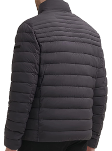 Blousons matelassés en polyester personnalisés, nouveau design, chauds pour l'hiver, col montant, logo frontal, tissu toile, mode hiver extérieur, pas cher - Product Image 3