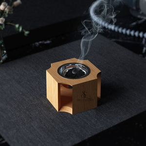 Unique Wooden <b>Bakhoor</b> Burner Modern Star Shape Arabic <b>Oud</b> Incense Holder Stand With Removable Metal Charcoal Cup Incense Use - Product Image 4