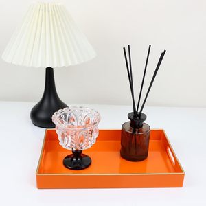 <b>Orange</b> Bathroom Vanity Tray with Handles for Dresser Tops, Countertop, <b>Perfume</b> Decorative Tray, - Product Image 1