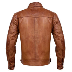 New Arrival Fashion Trend <b>Biker</b> <b>Jacket</b> For Men Strong Genuine Leather With Adjustable Cuffs And Waist For Daily Use - Product Image 2