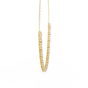 10k 14K 18K <b>Yellow</b> Gold Diamond <b>Jewellery</b> Tennis Necklace Featuring a Row of Shimmering Round Cut Lab Grown Diamond <b>Jewellery</b> - Product Image 4
