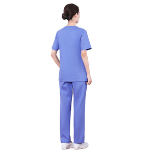 Conjunto de Uniformes Médicos para Mujer, 100% Algodón y Poliéster, Pantalones de Uniforme de Hospital, Camisetas de Manga Corta con Cuello en V, Uniformes para Profesionales de la Salud - Product Image 5