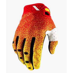 Gants de motocross personnalisables de haute qualité à doigts complets avec empiècements en PU, pour l'extérieur, unisexes, rouge, noir, jaune, impression par sublimation - Product Image 2