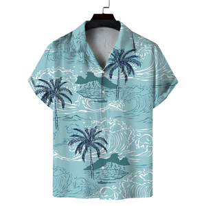 Chemises Hawaïennes Florales Aloha Respirantes Personnalisées pour Hommes, Vente en Gros ODM/OEM, Chemise d'Été pour Vacances, Col Boutonné, Polyester/Coton 140g - Product Image 3