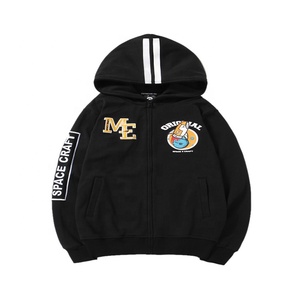 <b>Zip</b> up Hoodie 100% Cotton Winter Black Space Graphic Printed Striped Heavyweight Fleece Custom - Product Image 1