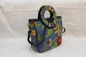 Bolso de mano de lona con bordado floral estilo ari de Cachemira, bolso de hombro, bolso promocional para regalo. - Product Image 2