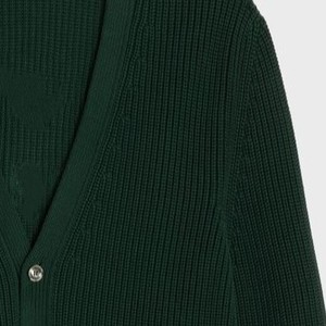 Cardigan en tricot pour femme, manches longues, col en V, style preppy, motif alphabet, fermeture boutonnée, longueur normale - Product Image 5