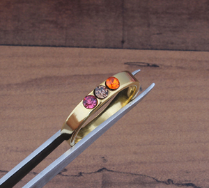 Anillo de Plata de Ley 925 con Incrustaciones de Gemas Multicolores y Bisel Chapado en Oro, Elegante para Mujer, Regalo para Fiestas - Product Image 4