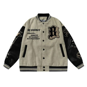 Wholesale Custom Letterman Leather Varsity Jacket for Men High Street Style with <b>Heated</b> Features - Product Image 3