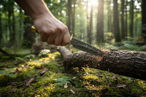 Couteau Viking Art Bowie à lame en acier Damas fait main, manche en bois de rose poli |   Étui en cuir de qualité supérieure pour le camping et les cadeaux - Product Image 5