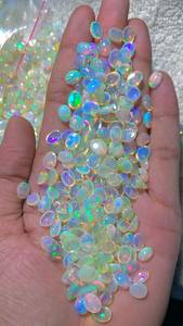 Opales naturelles d'Éthiopie en cabochon, 3/4/5/6/7/8/9/10 MM, pour la fabrication de bijoux, opale de feu en nid d'abeille, opale Welo - Product Image 3