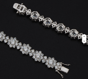 Collar con Colgante de Circones Florales, Conjunto de Joyería de Latón, Chapado en Platino, Collar para Mujer para Bodas y Fiestas - Product Image 3