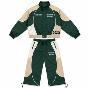 Conjunto Deportivo Ready To Win Industries, Verde Crema, Manga Larga con Cremallera, Transpirable, Poliéster, Unisex para Adultos, Otoño - Product Image 1
