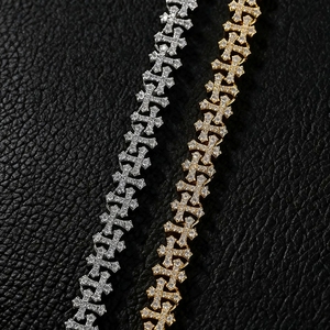 New Luxury HipHop Cuban 22mm <b>Iced</b> <b>Out</b> Moissanite S925 Sterling Silver Rose Gold Plated Raised Pointer Cuban Link <b>Chain</b> Men's - Product Image 3
