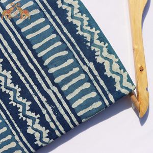 Cotton Indigo Dabu Print Wholesale Fabric Natural Vegetable Dyed Textile Shirting Fabric - Product Image 2