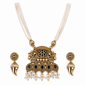 Conjunto de Collar con Colgante de Plata Oxidada, Cuentas, Estilo Vintage Boho Étnico, para Mujer, para Compromiso o Boda, MOQ Disponible - Product Image 4